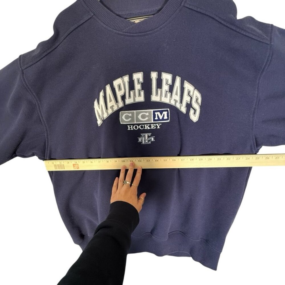 NHL Toronto Maple Leafs Blue Sweatshirt  Heavyweight Crewneck Spell out Hockey - Picture 7 of 10